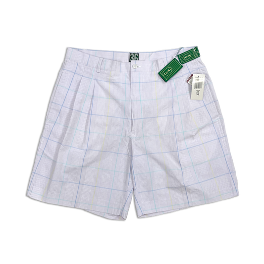 90's Izod Lilac Mist Plaid Golf Shorts