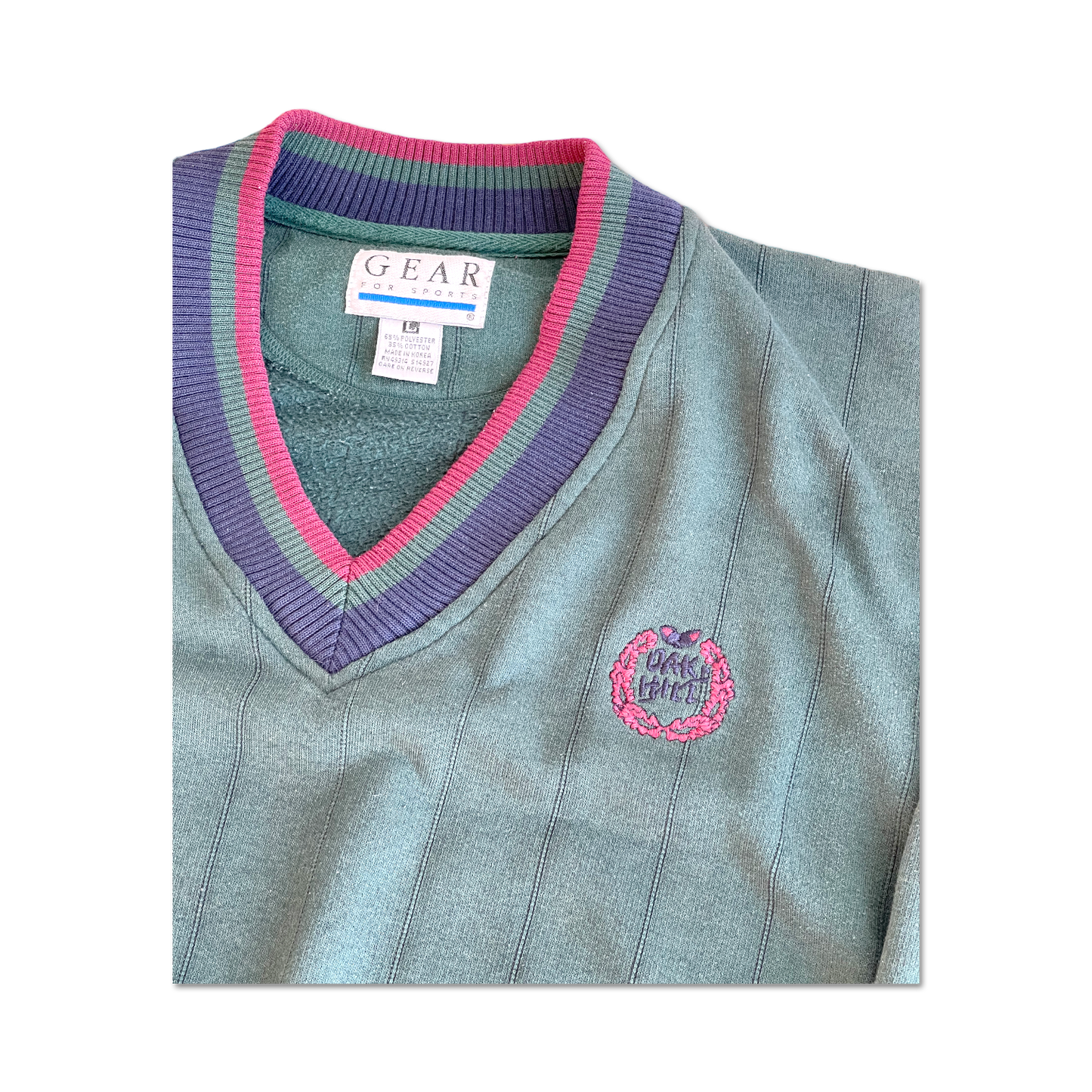 90's Oak Hill Country Club V-Neck Sweatshirt