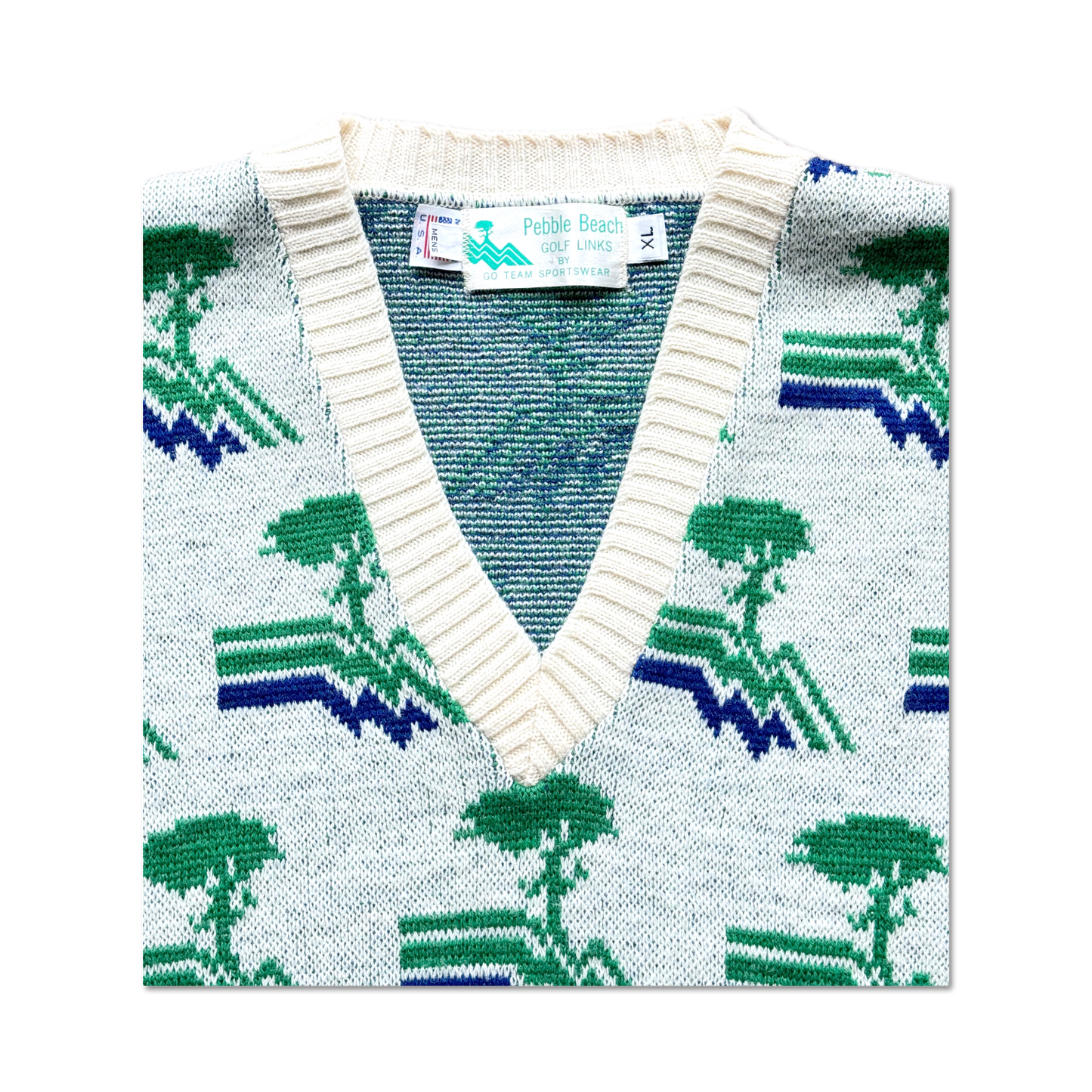 80's Pebble Beach Golf Links All Over Knit Sweater Vest