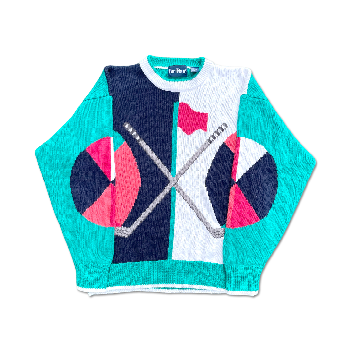 90's Abstract Knit Golf Sweater