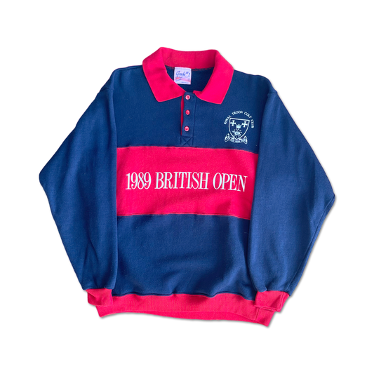 1989 British Open Royal Troon Golf Club Rugby Sweatshirt