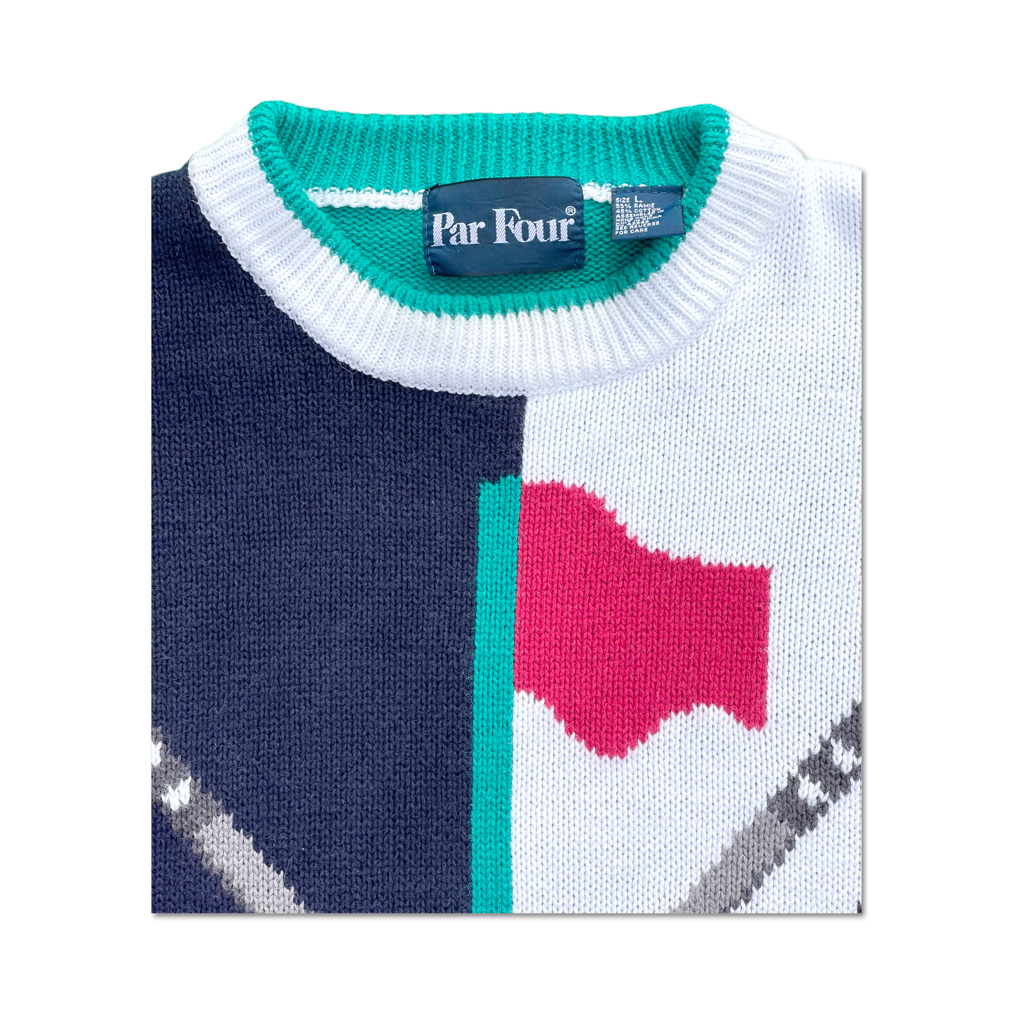 90's Abstract Knit Golf Sweater