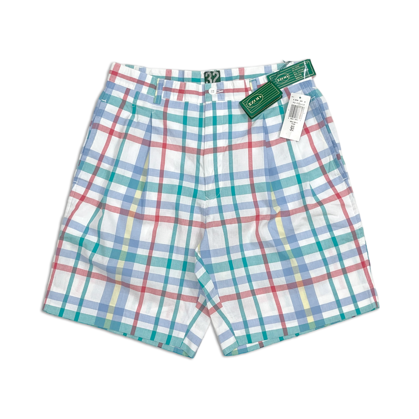 90's Izod Plaid Twill Golf Shorts