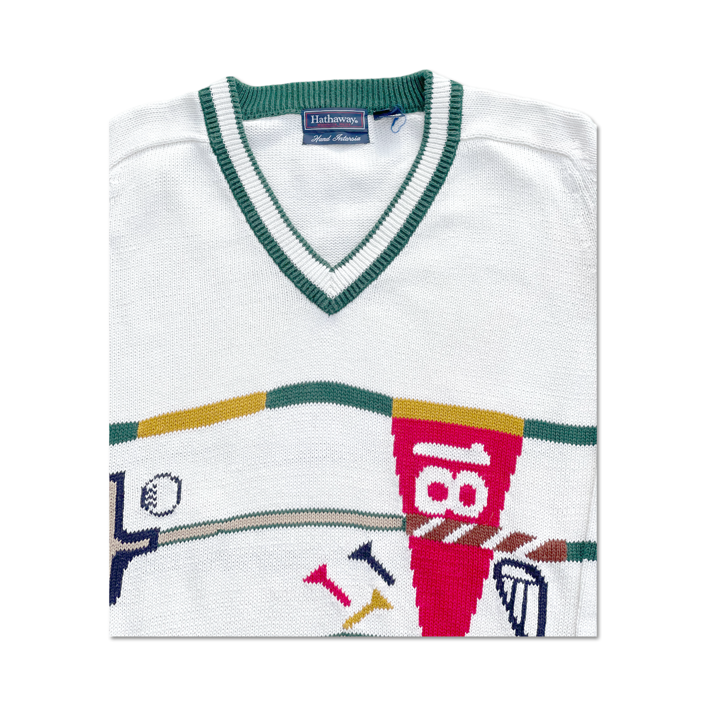 90's St. Andrews Hand Intarsia Knit Golf Sweater
