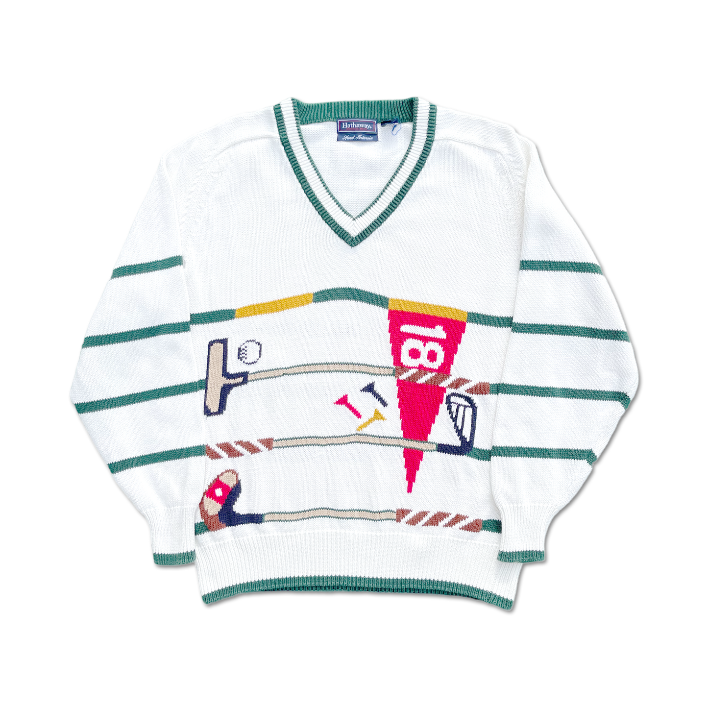 90's St. Andrews Hand Intarsia Knit Golf Sweater