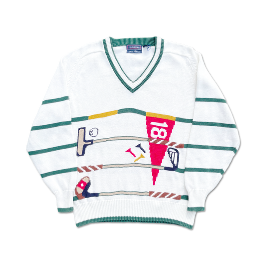 90's St. Andrews Hand Intarsia Knit Golf Sweater
