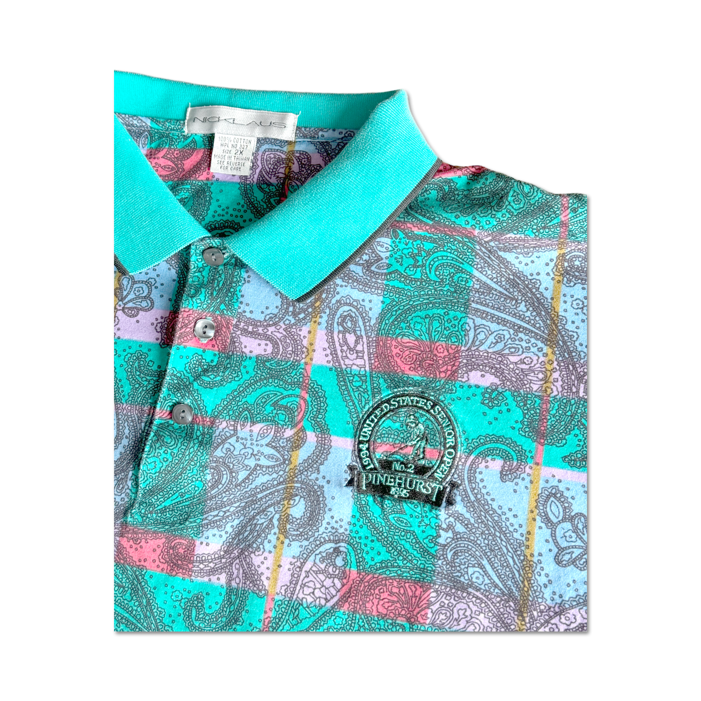 1994 U.S. Senior Open Pinehurst No. 2 Abstract Paisley Golf Polo