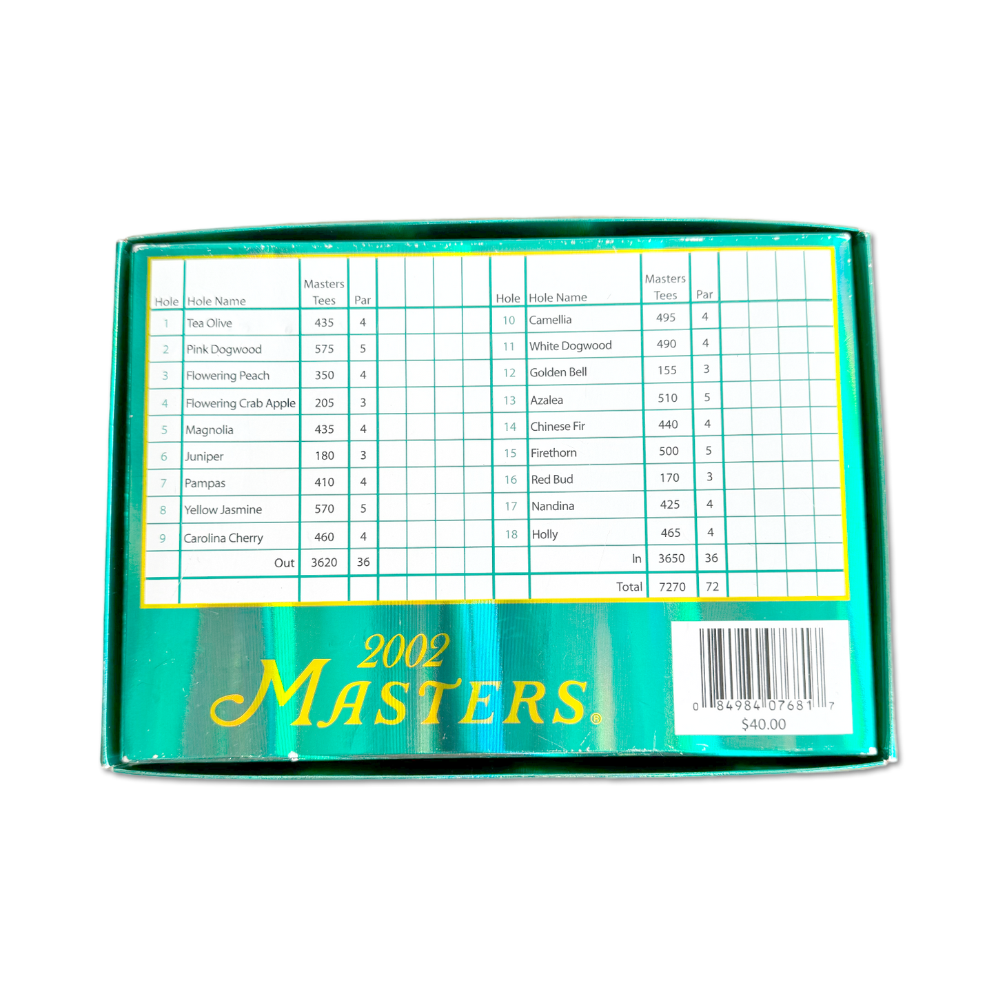 2002 Masters Augusta National Golf Ball Set (Dozen)