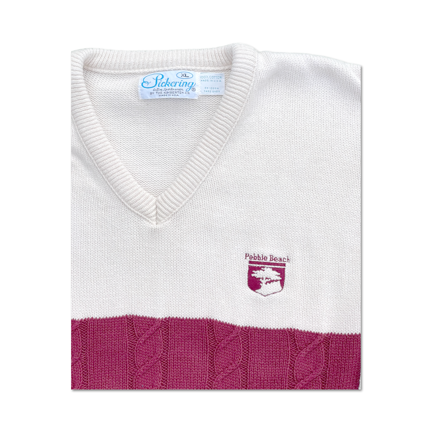 80's Pebble Beach Golf Links Cable Knit Sweater