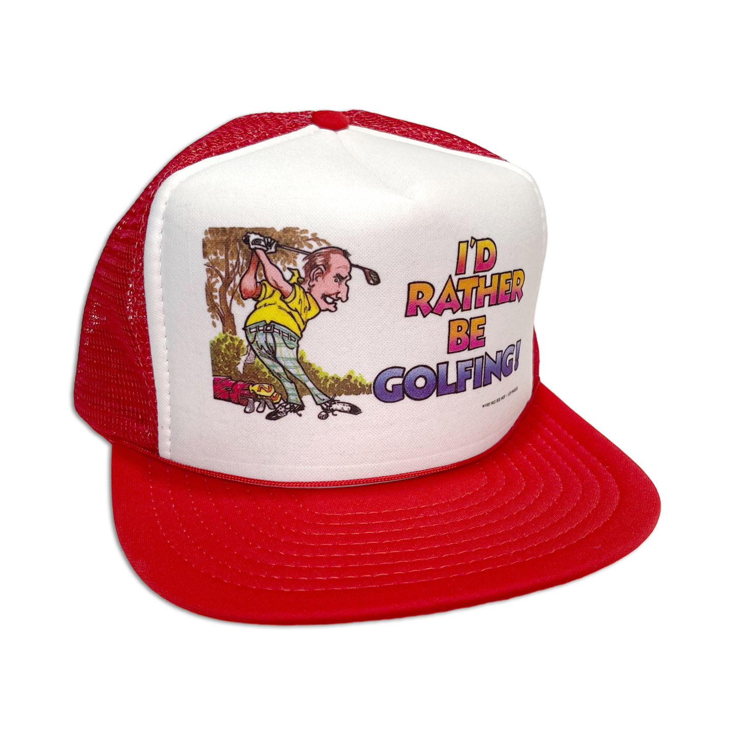 1985 I'd Rather Be Golfing Novelty Hat