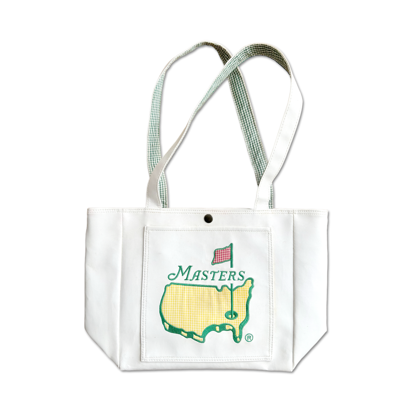 90's Masters Augusta National White Leather Tote Bag