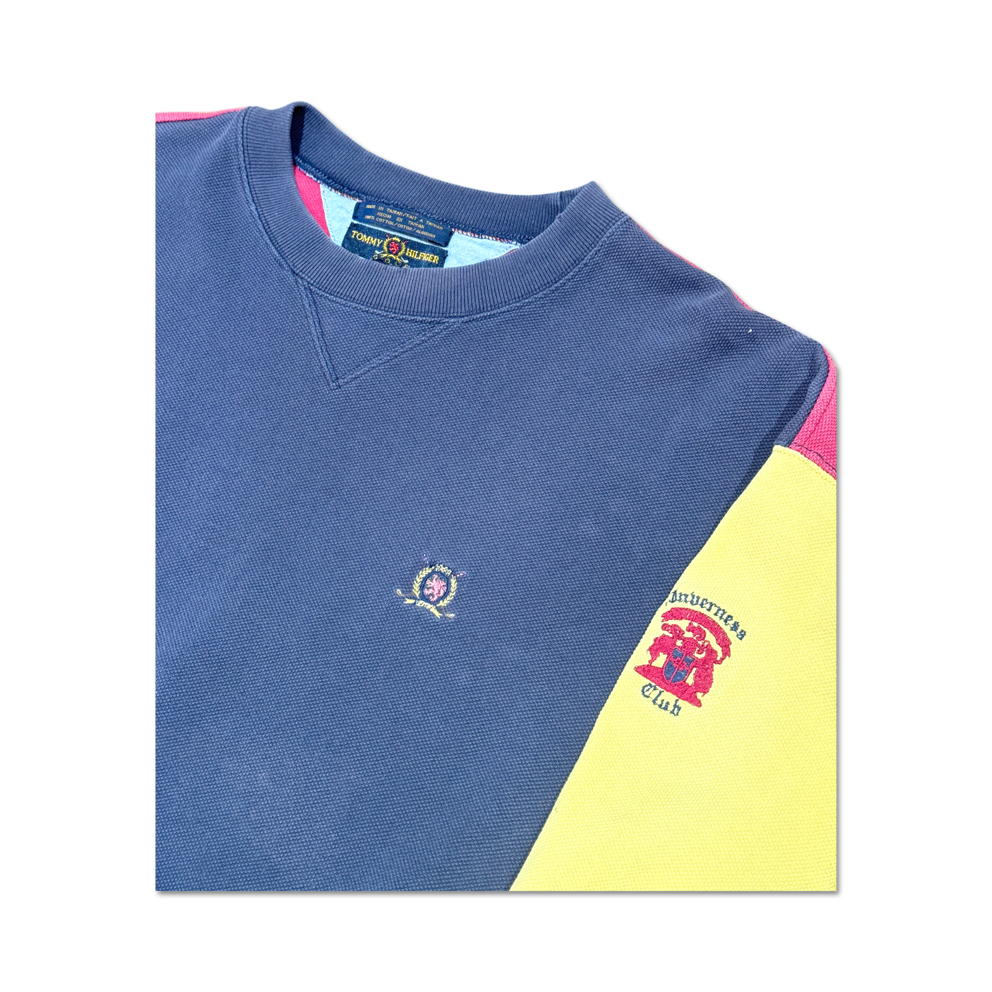 90's Inverness Club Tommy Hilfiger Distressed Colorblock Sweatshirt
