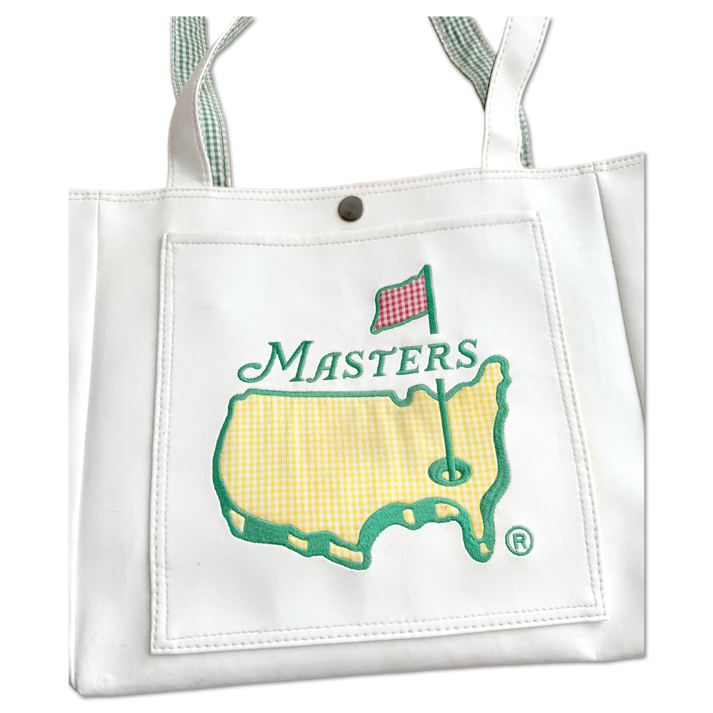 90's Masters Augusta National White Leather Tote Bag