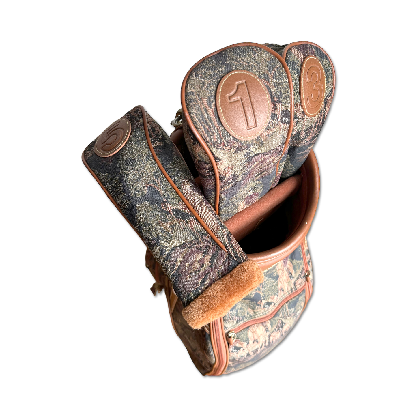 80's Daiwa Tapestry Golf Bag + Headcovers