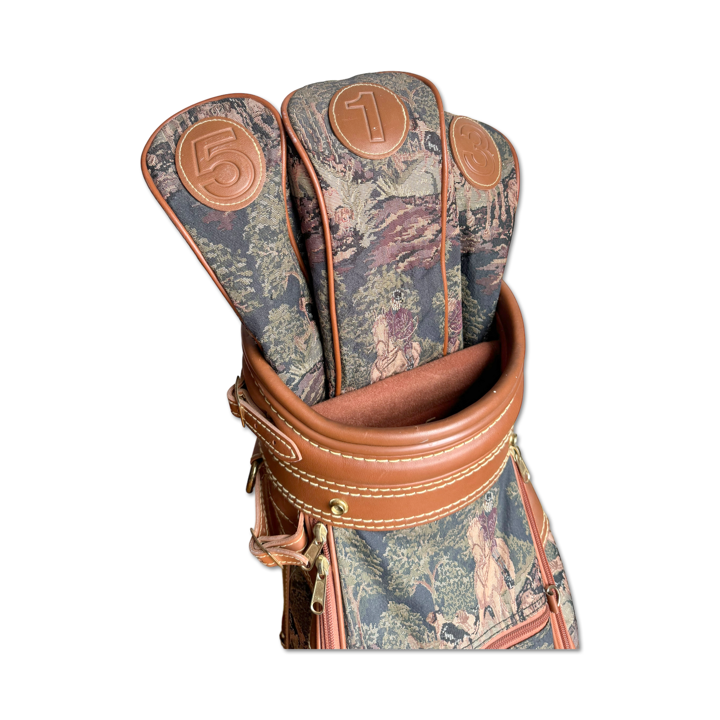 80's Daiwa Tapestry Golf Bag + Headcovers