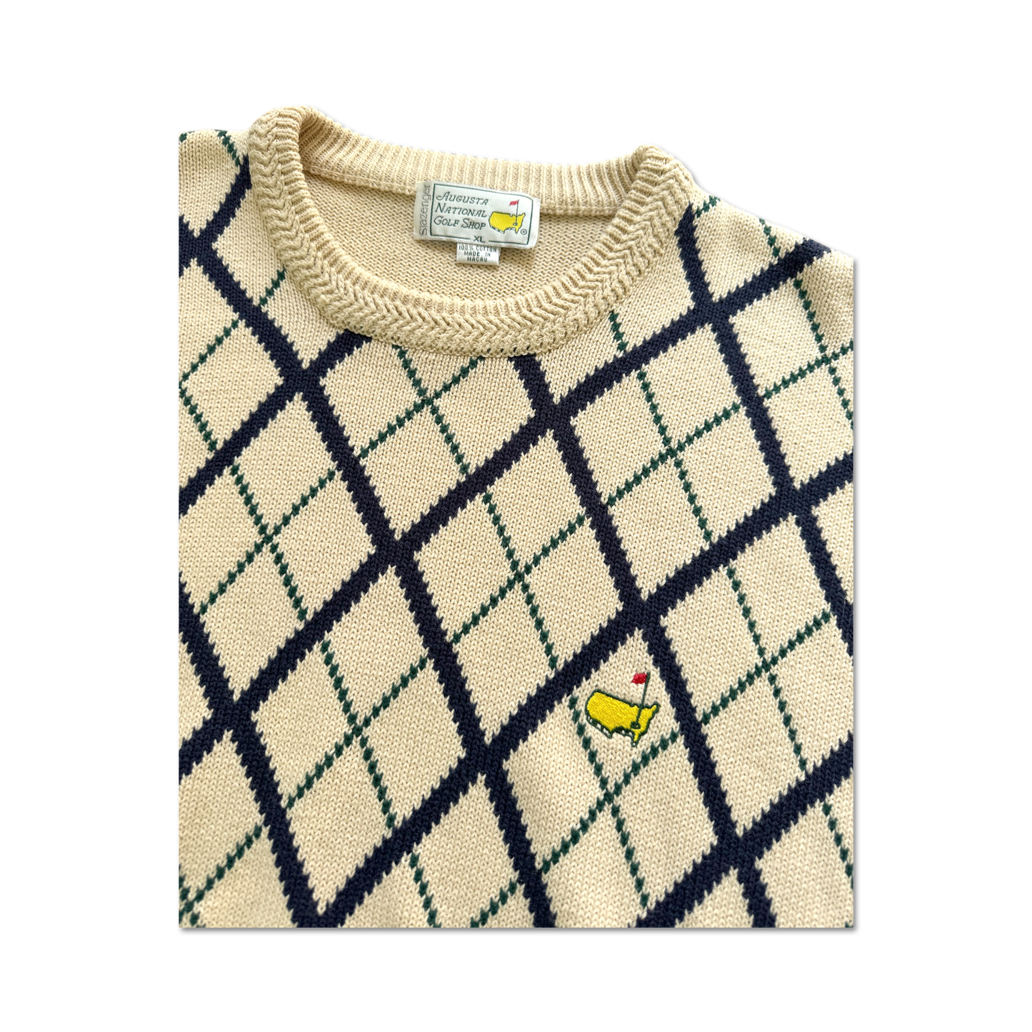 90's Masters Augusta National Diamond Knit Sweater