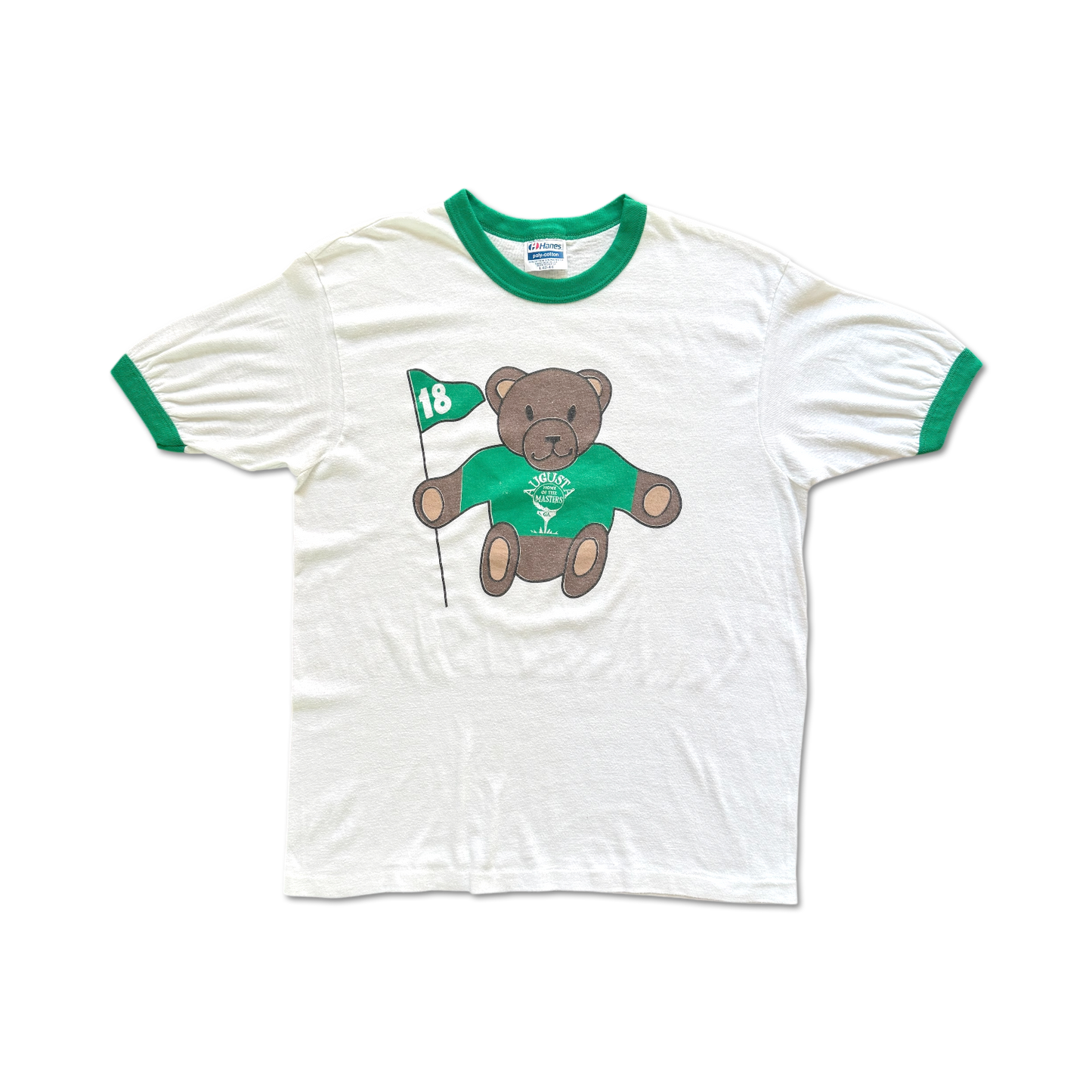 80's Augusta Home of the Masters Teddy Bear Ringer T-Shirt
