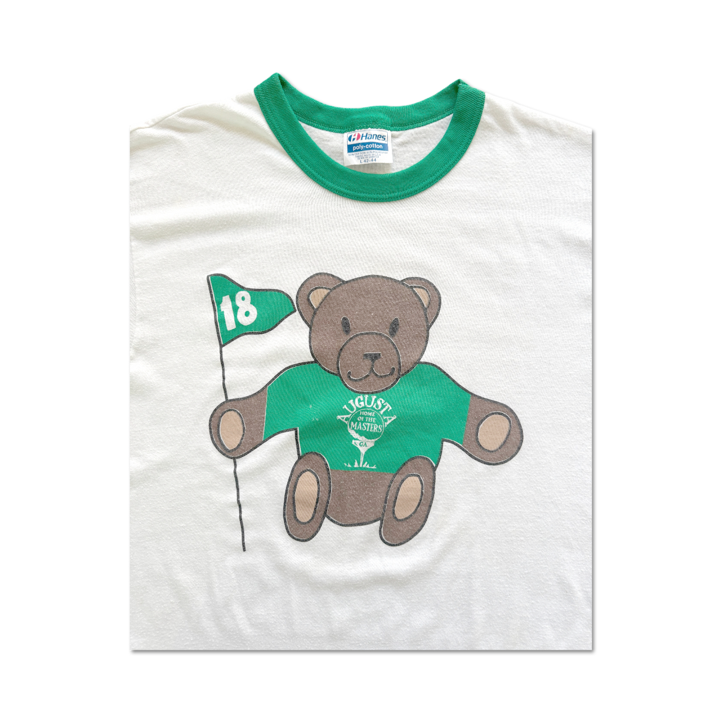 80's Augusta Home of the Masters Teddy Bear Ringer T-Shirt