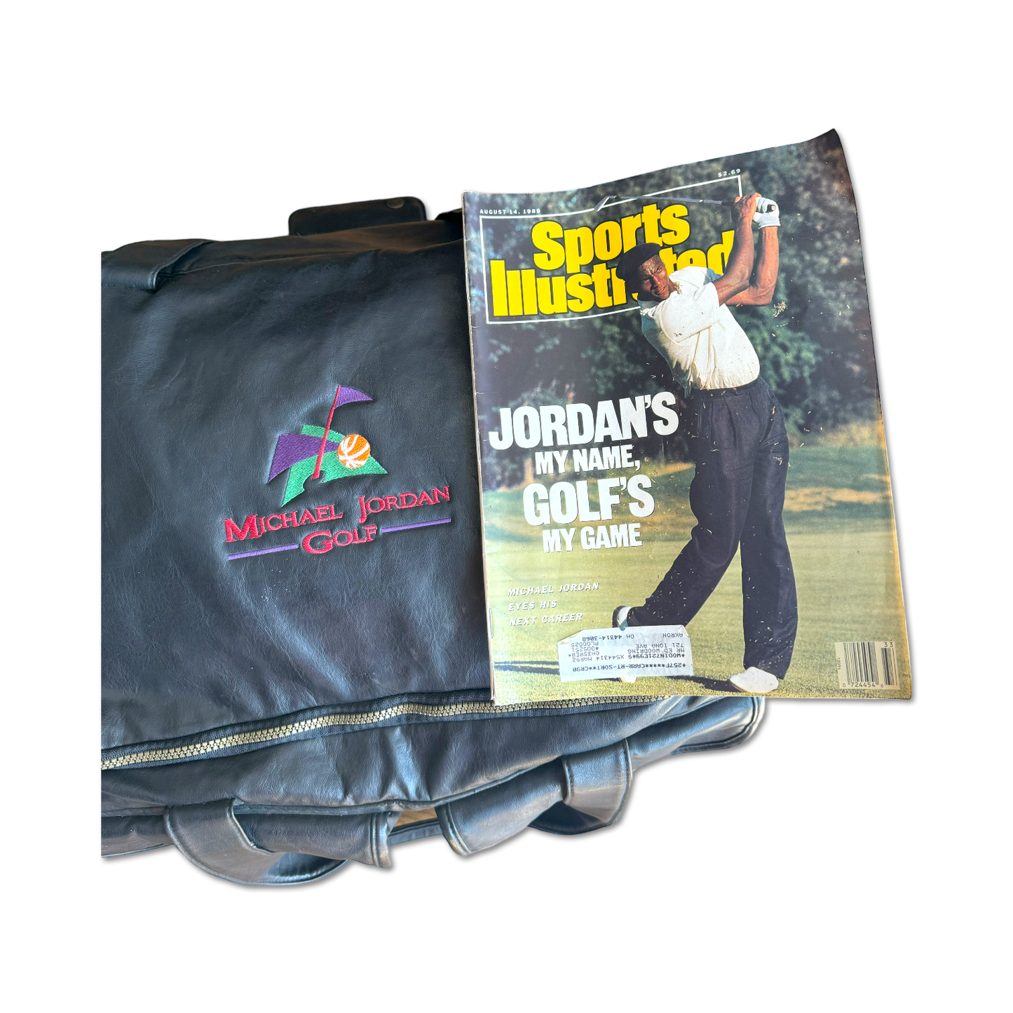 90's Michael Jordan Golf Leather Duffel Bag