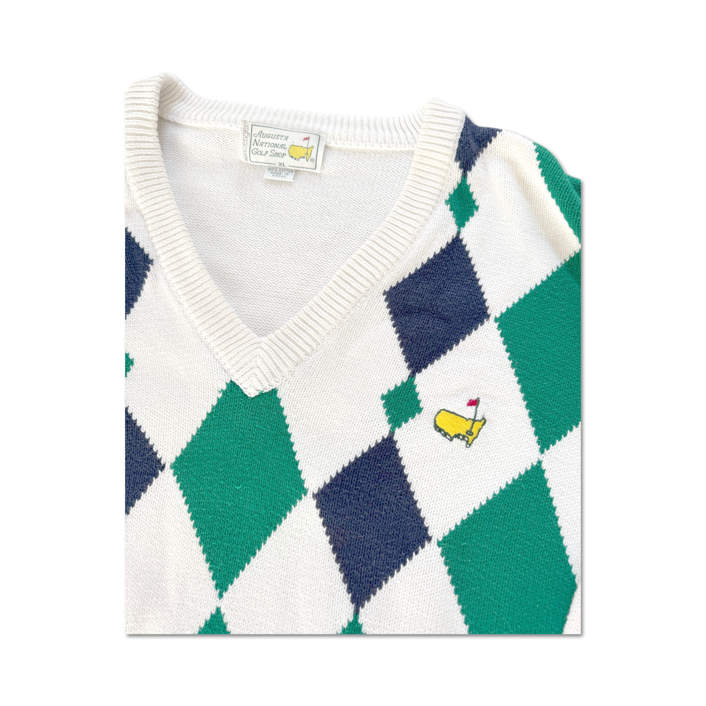 90's Masters Augusta National Argyle Knit Sweater