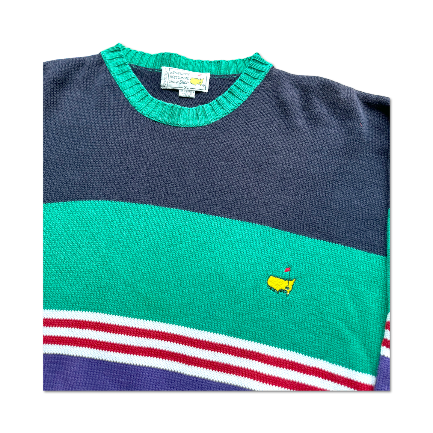 90's Masters Augusta National Striped Sweater