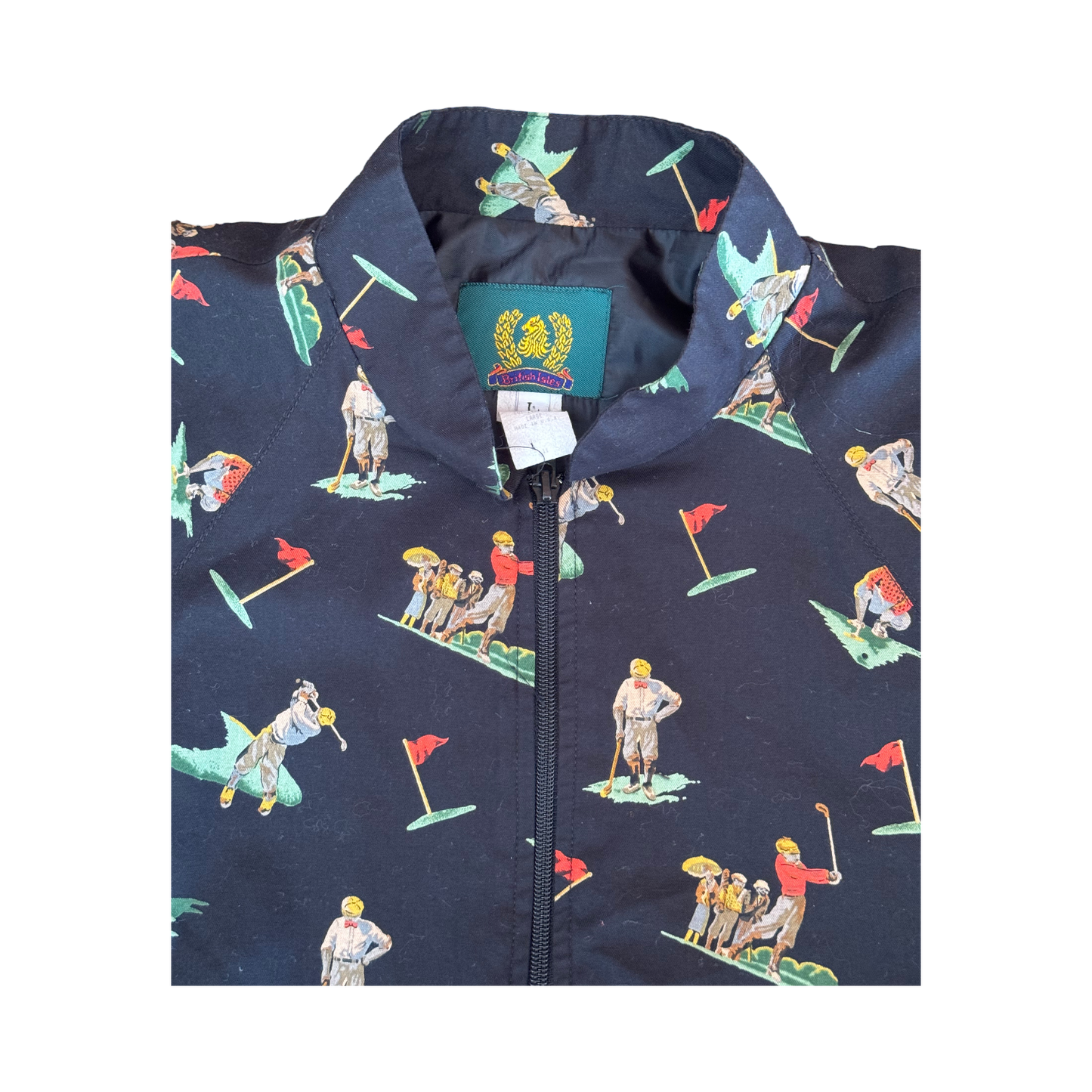 90's All Over Print Golf Zip-Up Jacket