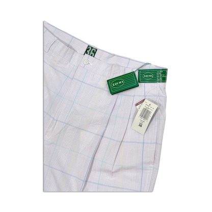 90's Izod Lilac Mist Plaid Golf Shorts
