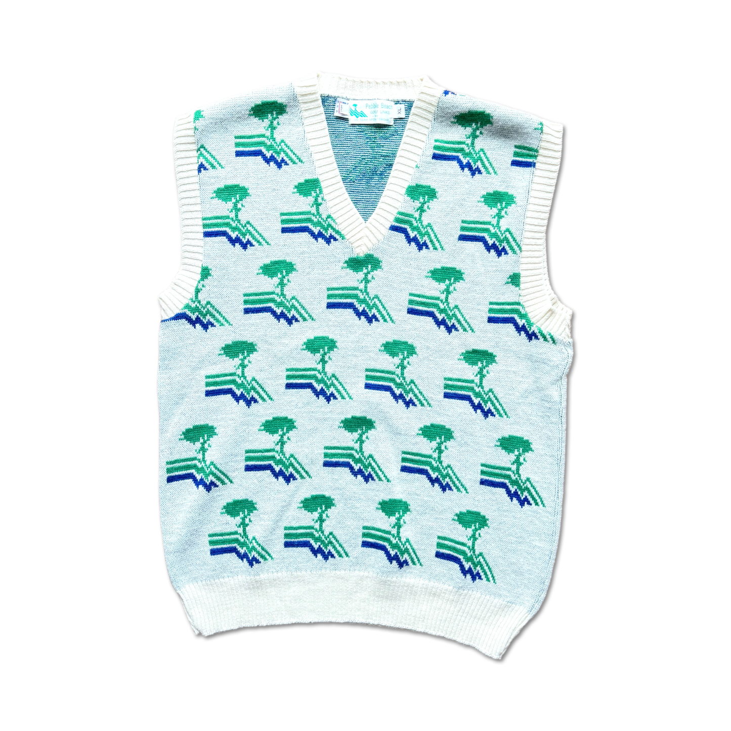 80's Pebble Beach Golf Links All Over Knit Sweater Vest