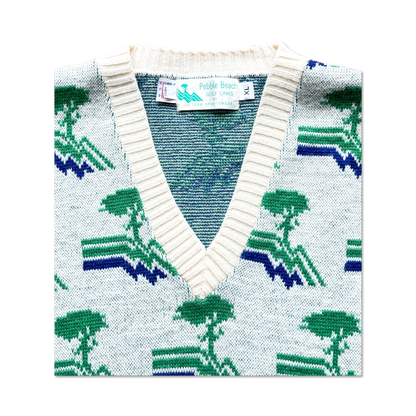 80's Pebble Beach Golf Links All Over Knit Sweater Vest