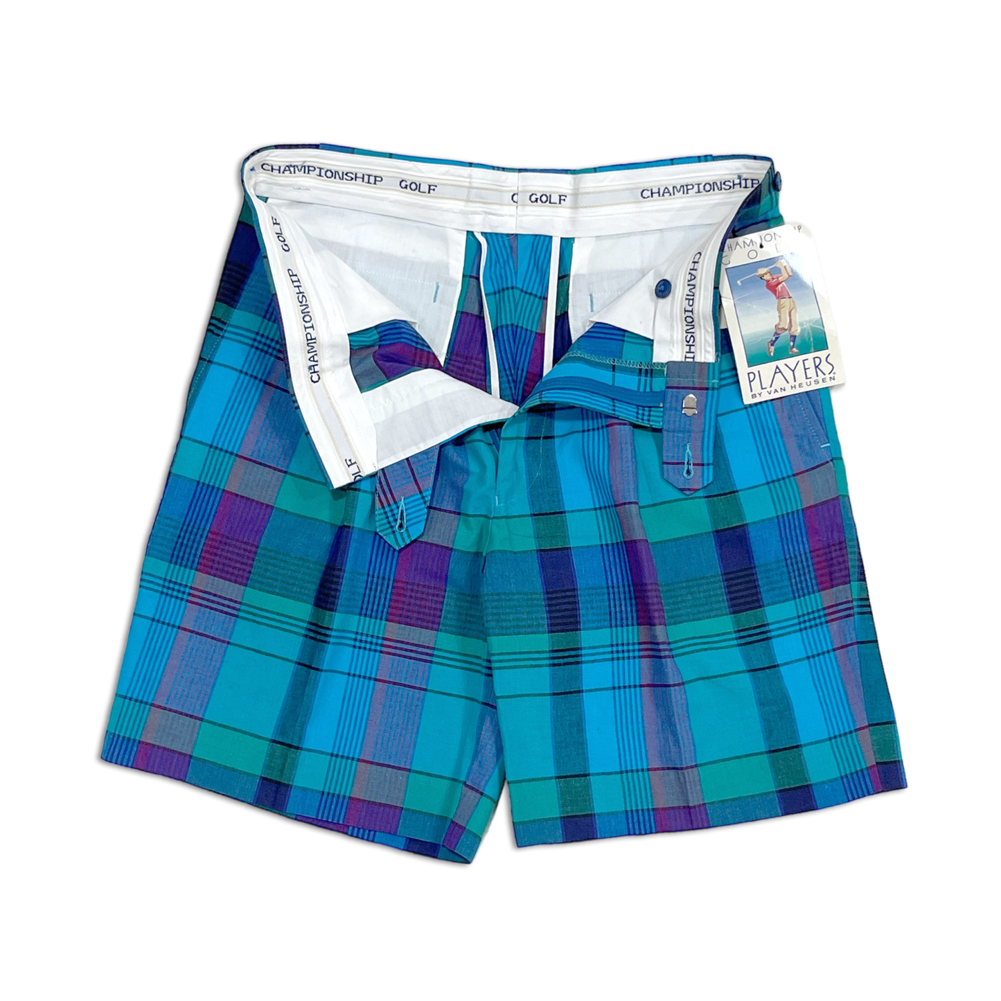 90's Van Heusen Plaid Golf Shorts