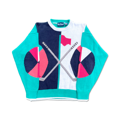 90's Abstract Knit Golf Sweater