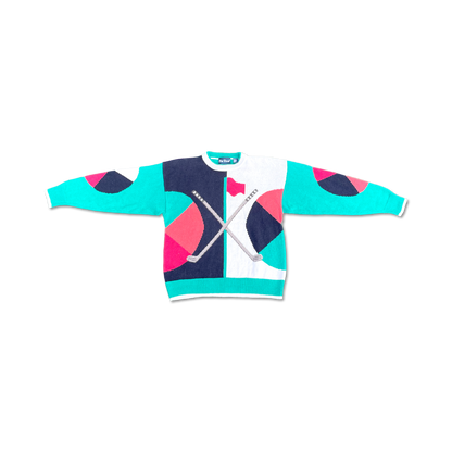 90's Abstract Knit Golf Sweater