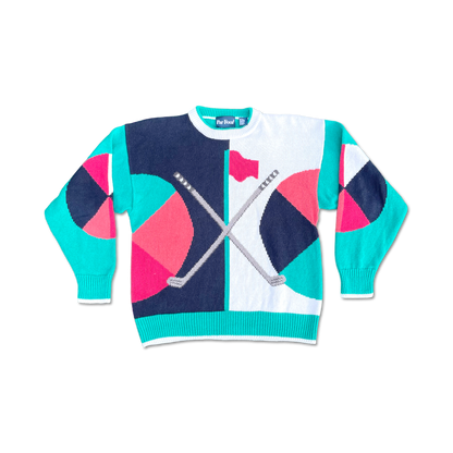 90's Abstract Knit Golf Sweater