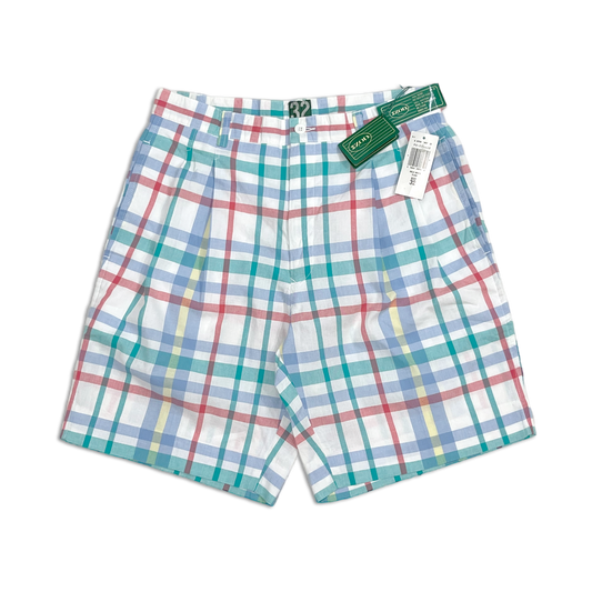 90's Izod Plaid Twill Golf Shorts
