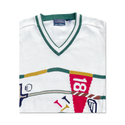 90's St. Andrews Hand Intarsia Knit Golf Sweater