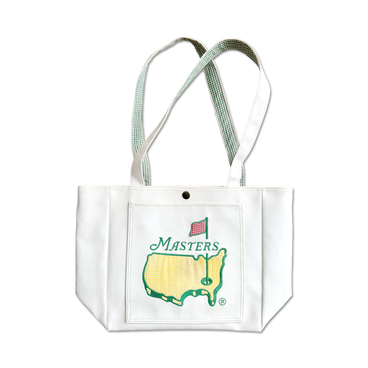 90's Masters Augusta National White Leather Tote Bag