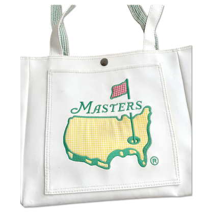90's Masters Augusta National White Leather Tote Bag