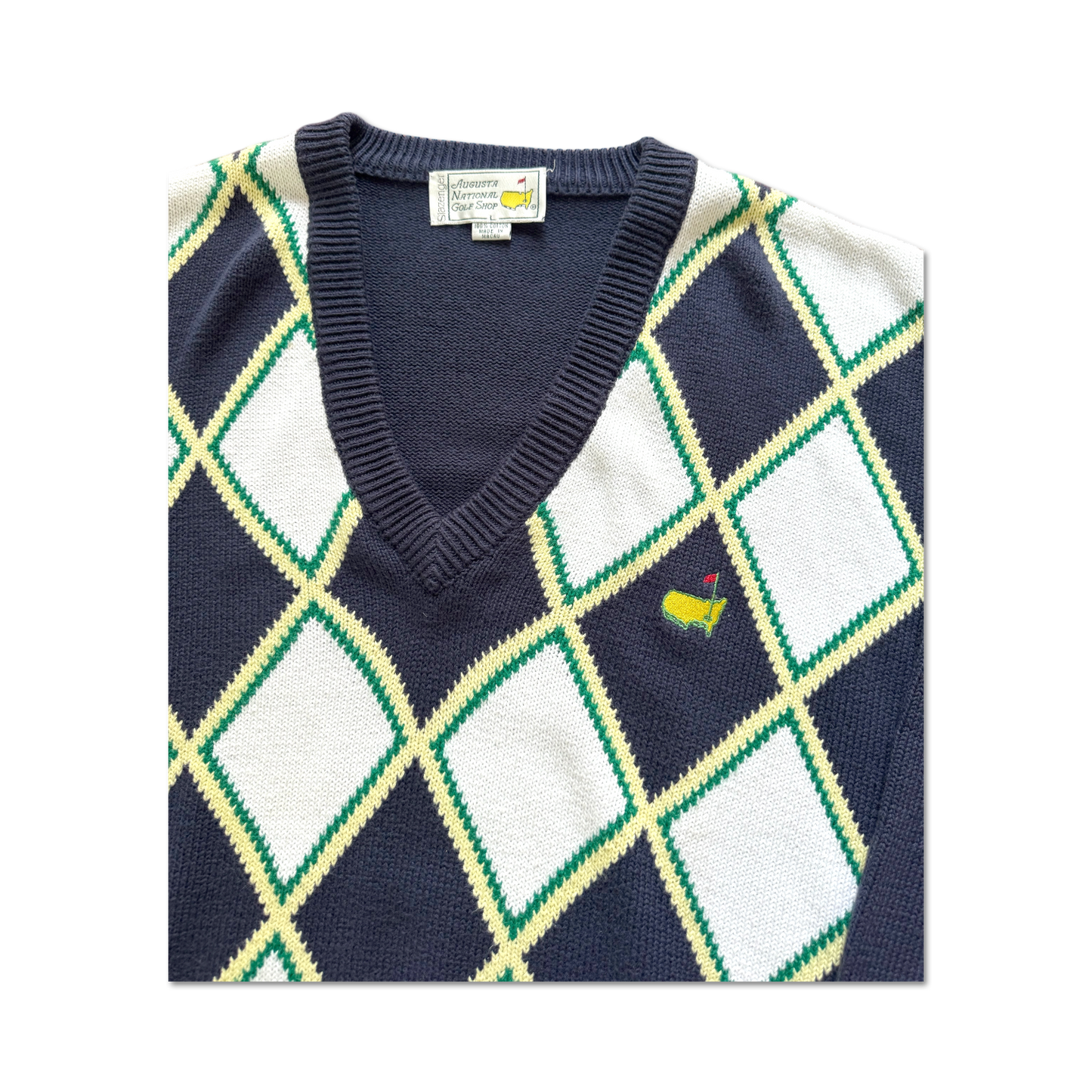 90's Masters Augusta National Diamond Knit Sweater
