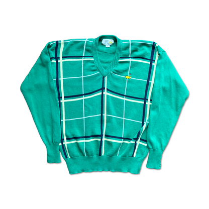 90's Masters Augusta National Plaid V-Neck Knit Sweater