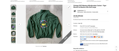 1997 Masters Augusta National Windbreaker (Tiger's First Major)