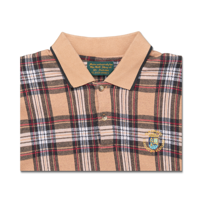 90's St Andrews Links Old Course Plaid Polo